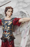 Ebros Byzantine Archangel Saint Michael with Brass Name Plate Wooden Base 12.5"H