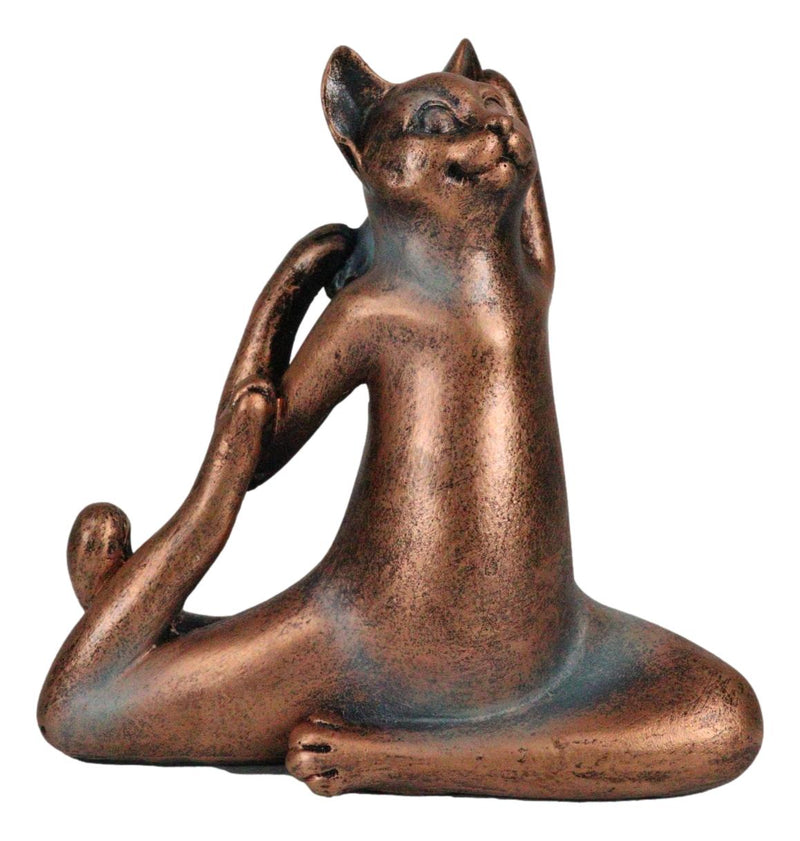 Ebros Stretching Yoga Cats Statue Set of 2 Zen Cats in Lotus Meditation and King Pigeon Poses