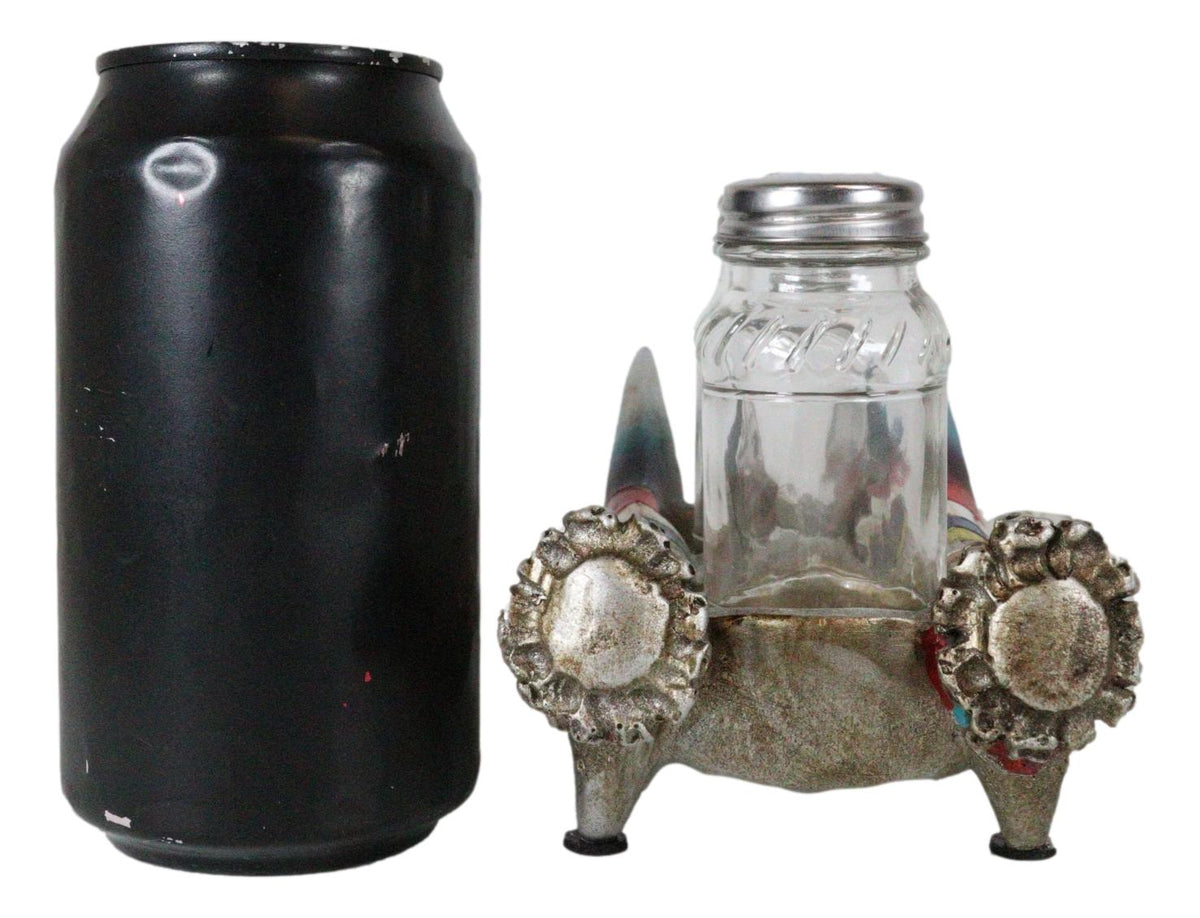 Rustic Colorful Southwestern Buckhorn Antlers Deer Salt Pepper Shakers Holder