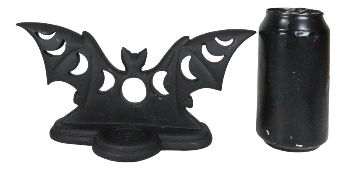Lunaeca Gothic Lunar Moon Phases Cutout Winged Vampire Bat Votive Candle Holder
