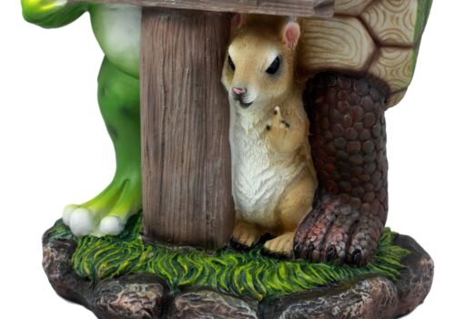 Ebros "Gnomes Not Welcome!" Angry Turtle Squirrel And Frog Friends Decor Statue