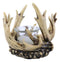 Rustic Western Buck Elk Deer Stag Entwined Antlers Crown Votive Candle Holder
