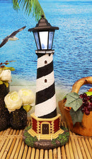 Ebros Nautical Cape Hatteras Lighthouse Statue 20.5" Tall with Solar Lantern LED