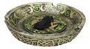 Wiccan Black Cat with Pentagram Triple Moon Celtic Knotwork Cigarette Ashtray