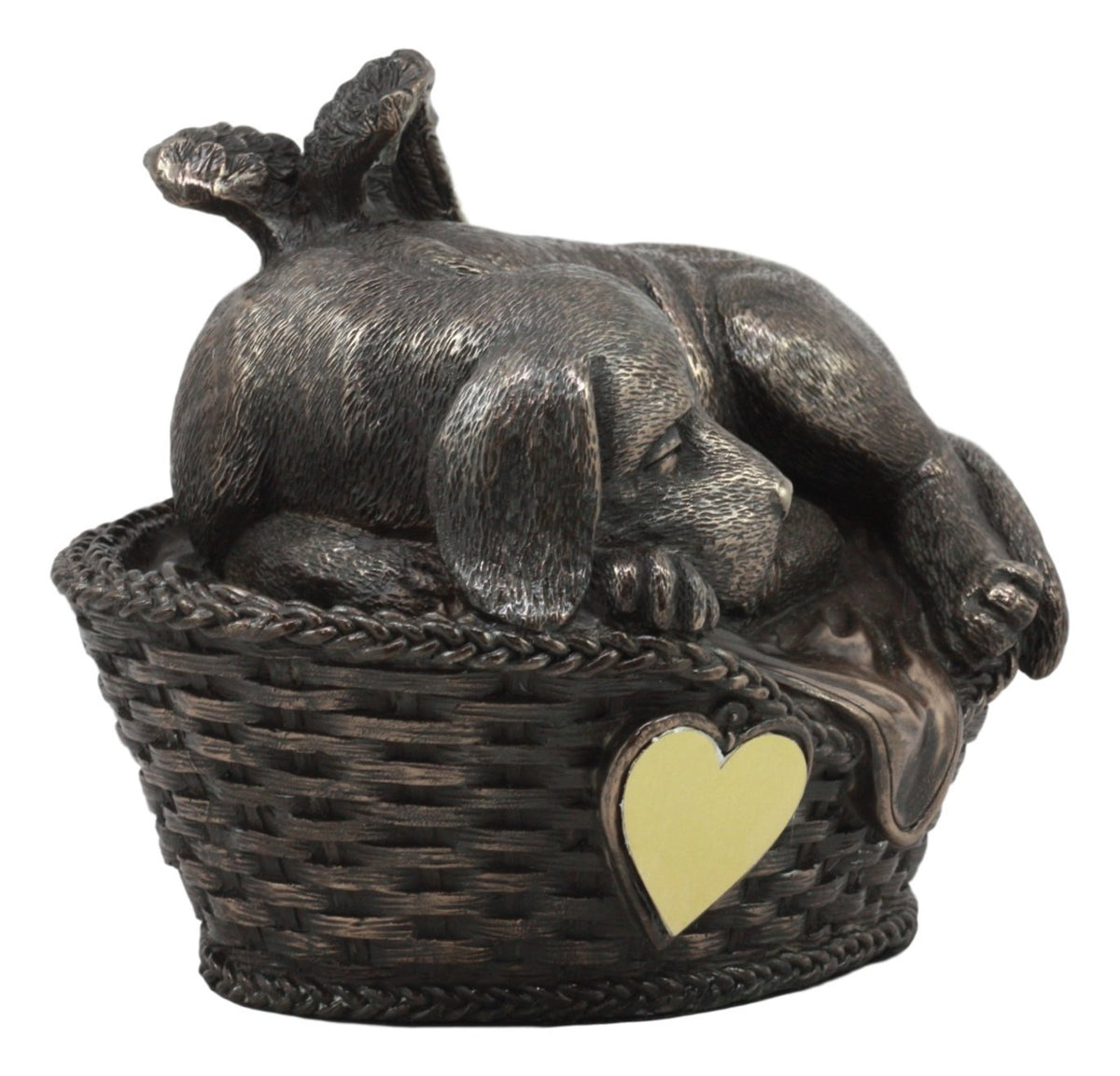 Angel Labrador Dog Sleeping In Wicker Basket Cremation Urn Pet Memorial Statue - Ebros Gift