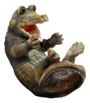 Comical Thirsty Alligator Wine Holder Figurine 8.75"H Prehistoric Reptile Party