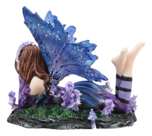 Purple Girl Fairy Statue 3.75"Long Lavender Fairy Garden Figurine
