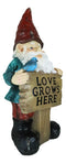 Whimsical Festive Garden Mr Gnome And Bluebird With Love Grows Here Sign Statue