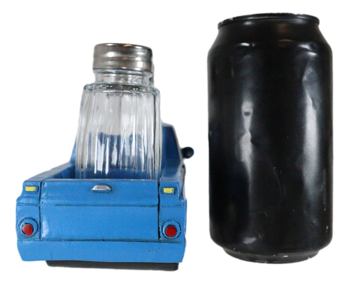 Country Rustic Vintage Blue Highboy Pickup Truck Salt And Pepper Shakers Holder