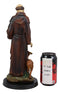 Ebros Gift Holy Catholic Saint Francis of Assisi with Dove and Deer Statue and Brass Name Plate 12.25" H Devoted Monk Patron of Animals & Environment Servant of Christ Altar Figurine Sculpture