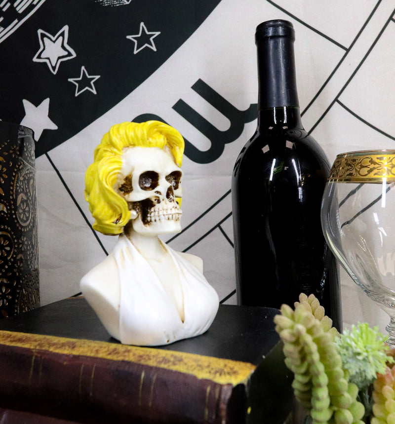 Ebros Day of The Dead Sugar Skull Blonde Marilyn In Iconic White Dress Figurine