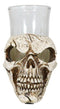 Gothic Ossuary Graveyard Macabre Grinning Evil Skull Shot Glass Holder Figurine