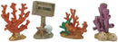 Ebros Nautical Reef Corals No Fishing Sign Small Miniature Figurines Set of 4