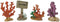 Ebros Nautical Reef Corals No Fishing Sign Small Miniature Figurines Set of 4