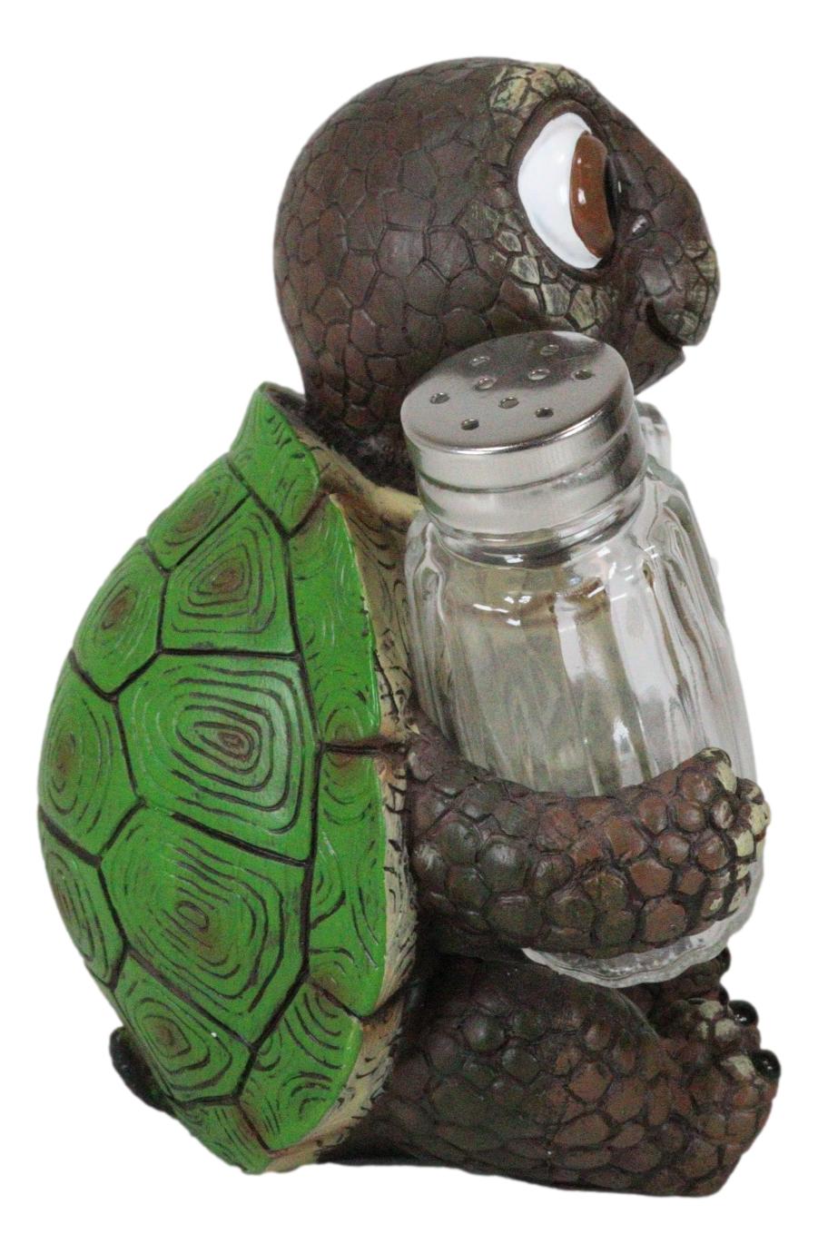 Shell Spice Marine Baby Tortoise Turtle Salt And Pepper Shakers Holder Figurine