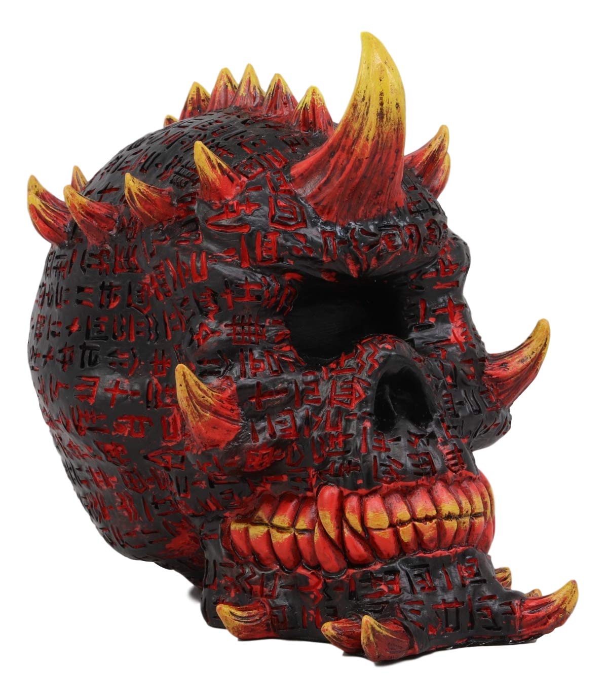 Ebros Hell Inferno Fire Cyclops Skull Statue Greek One Eyed Demon with Horns Figurine - Ebros Gift