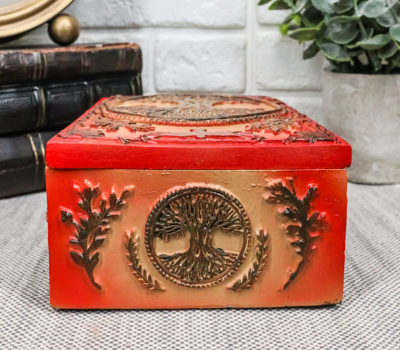 Celtic Cosmic Tree of Life Wicca Tarot Cards Crystals Herbs Stash Decorative Box