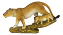 Safari African Lion Queen Lioness With Cub Family Statue 11"L Animal Collectible