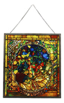 Ebros Louis Comfort Tiffany Four Seasons Collection Autumn Stained Glass Art With Base Decor