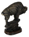 North American Indian Plains Bison Buffalo Climbing Rock Cliff Slope Figurine