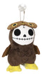 Ebros Furry Bone Skeleton Hootie The Brown Owl Plush Toy Doll Collectible 5.75"H