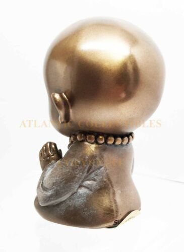 Ebros Happy Buddha Joyful Baby Monk Meditating Inner Peace Figurine Ohm Bodhisattva