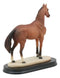 Thoroughbred Pride Brown Chestnut Race Horse Statue Model Steed Desktop Figurine
