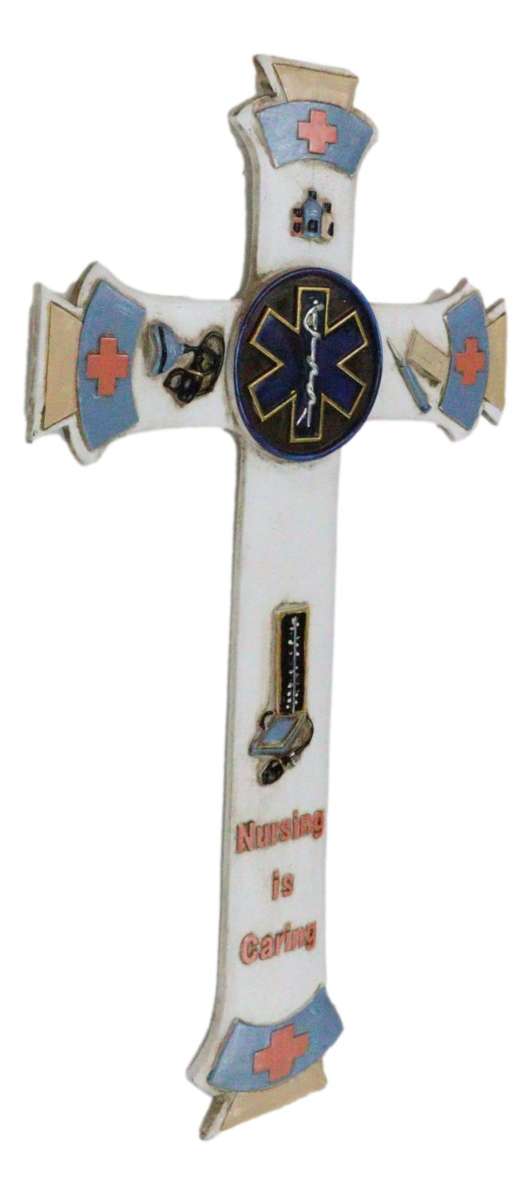Nursing Is Caring Physician Medic Stethoscope Doctor Nurse Surgeon Wall Cross