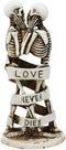 Ebros Skeleton Couple Kissing Wrapped by Censoring Ribbon Figurine 6.75" Tall