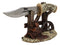Ebros 10 1/2" Decorative Horse Handle / Blade Knife with Western Display Stand - Ebros Gift