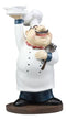 Ebros Be Our Guest French Bistro Chef Holding Plates and Utensils Statue Kitchen Counter-top Decor Figurine 10.5" H