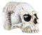 Gothic Angel Of Hades Ram Horned Skull With Nude Winged Redemption Figurine