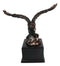 8" H King of The Skies Patriotic Bald Eagle Landing On Rock Figurine With Base