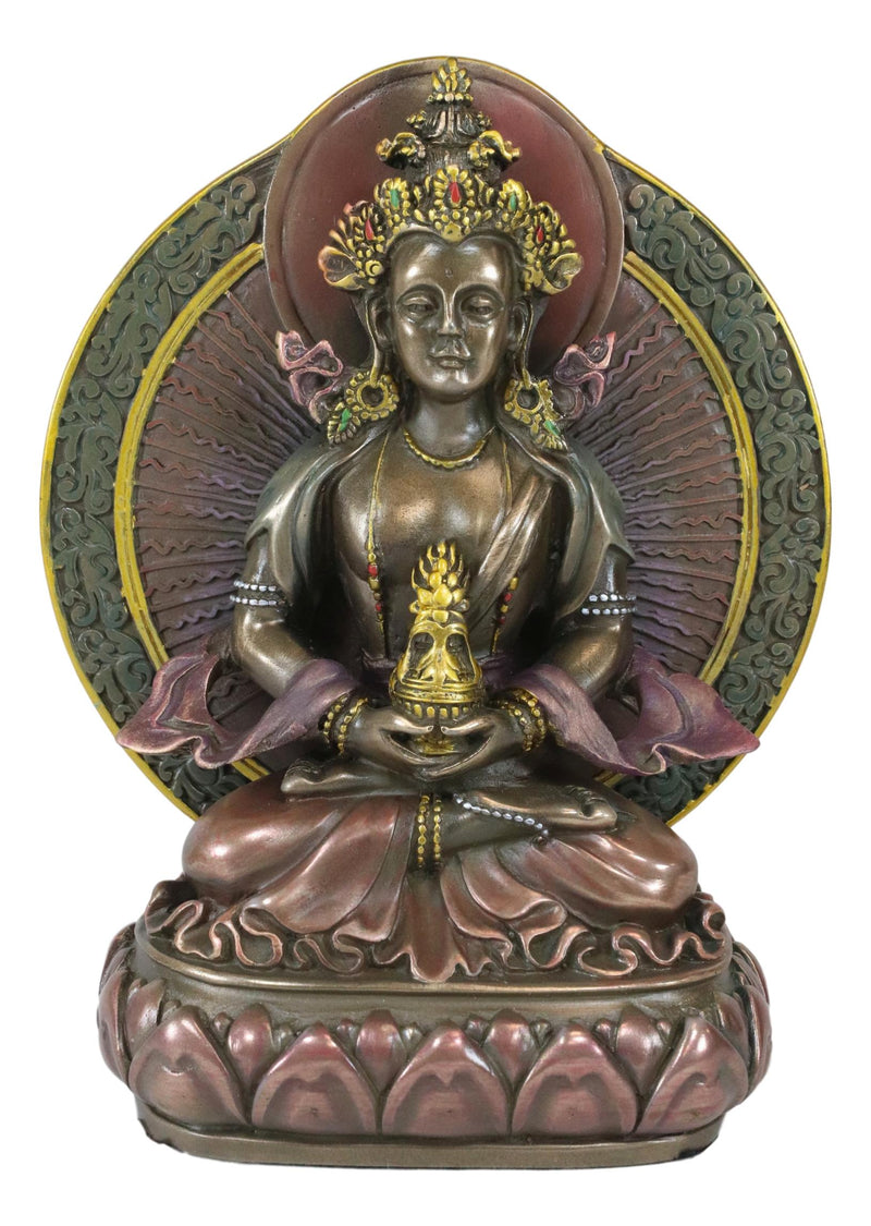 Ebros Feng Shui Buddhism Amitayus Buddha Amitabha Seated On Lotus Throne Statue