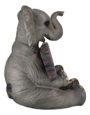 Safari Wildlife Adorable Elephant Pachy Welcome Sign Figurine Patio Decor Statue