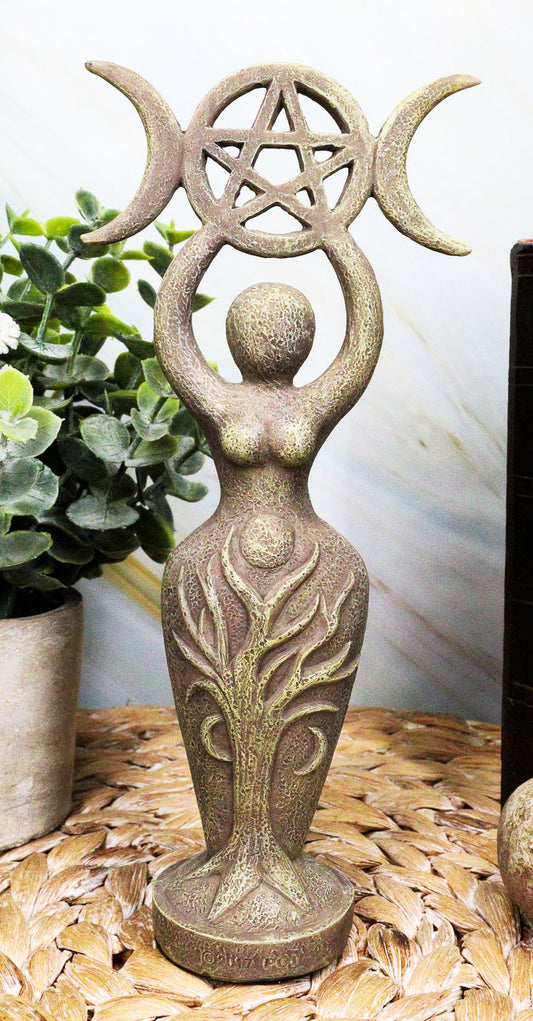 Ebros The Spiral Goddess Feminine Power Spiritual Triple Goddess Figurine 8 inch - Ebros Gift