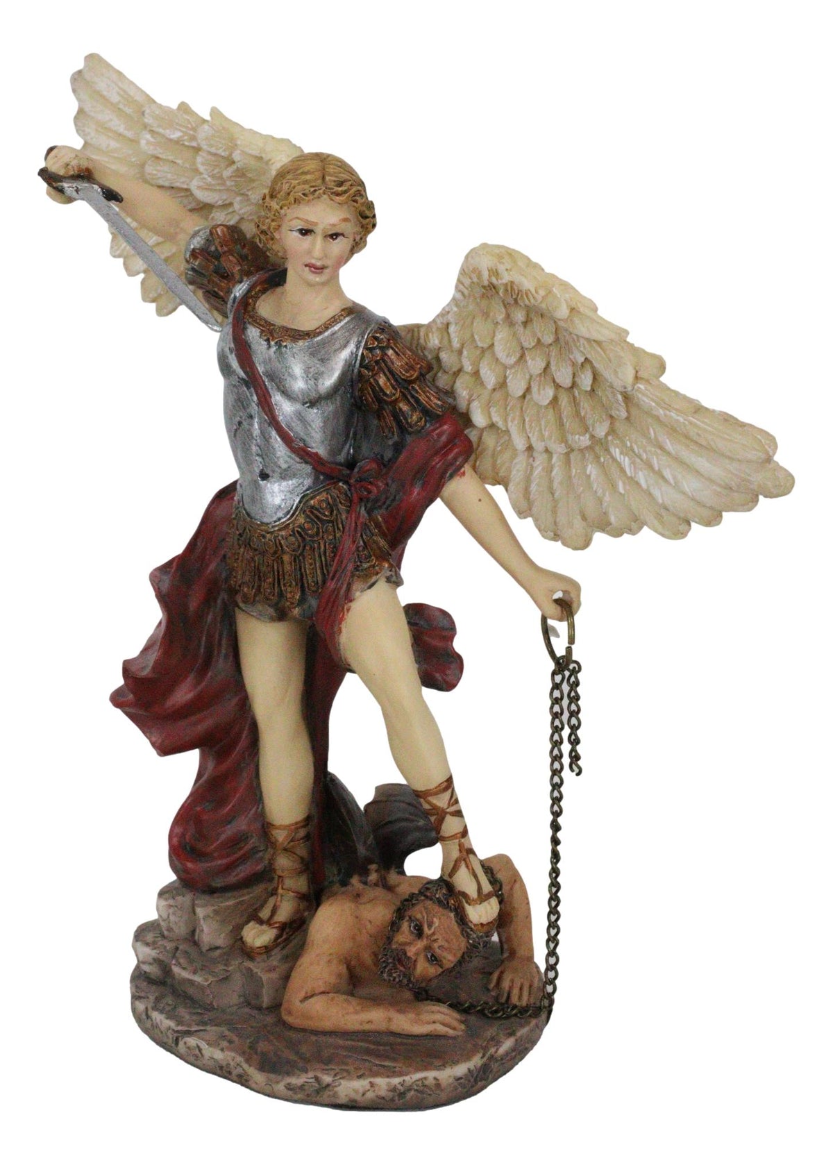 Ebros Saint Michael Defeating Satan Figurine Archangel Michael Small 6.25" H