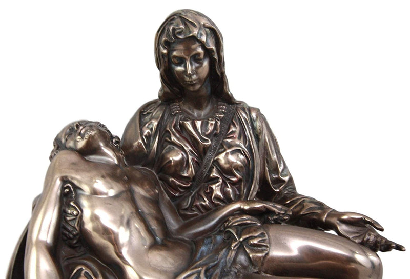 Ebros Gift Catholic La Pieta Cremation Urn Devotional Figurine 14.75" Tall 300 Cubic Inches Capacity Bottom Load Feature