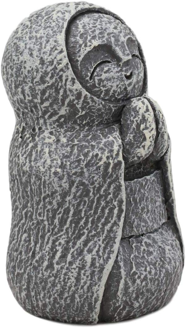 Ebros Japanese Happy Elated Jizo Monk Kneeling In Prayer Miniature Statue 3"Tall