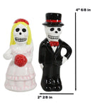 Dias De Los Muertos Wedding Vows Sugar Skulls Ceramic Salt Pepper Shakers Set