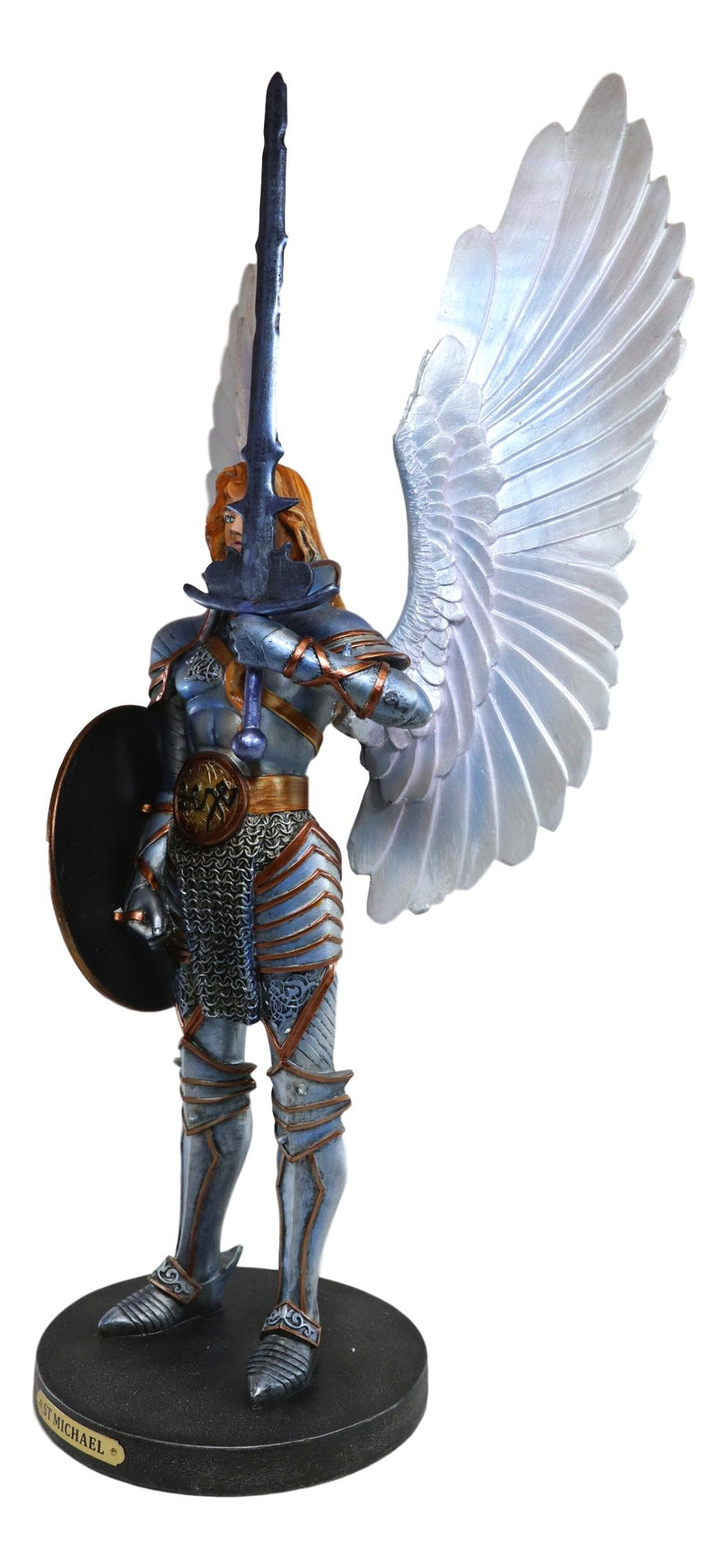 Ebros Large 18"H Colorful Saint Archangel Michael Holding Sword & Shield Statue