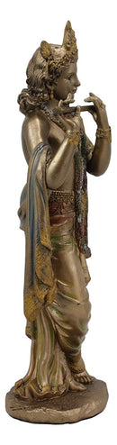 Ebros Hindu God Of Love Sex Yoga Krishna Avatar of Vishnu Playing Flute Decor Figurine