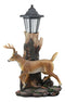 The Emperor 12 Point Buck Deer Statue Rustic Forest Tree Solar LED Light Outpost