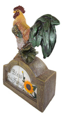 Ebros Rustic Country Rooster Chicken On Archway Bridge Bless This Family Sign Figurine