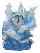 Nautical Marine Bottlenose Dolphins Family By Ocean Atlantis Waves Table Clock