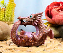 Small Collector Red Cute Tail Biting Baby Dinosaur Dragon Ornament Figurine