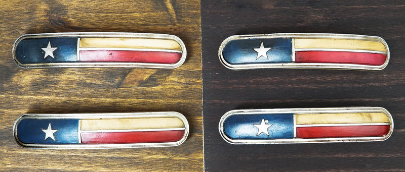 Set Of 4 Western Texas Lone Star Flag Drawer Cabinet Door Bar Pull Knobs 6.25"L