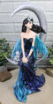 Ebros Large Indigo Moon Celestial Witching Hour Fairy with Kitten Cat Statue 11.75"H