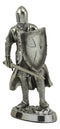 Medieval Crusader Swordsman Knight Statue 7.5"Tall Suit of Armor Heavy Infantry