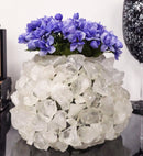 Quartz Crystal Mineral Stone Rocks Floral Vase Modern Accent Sculpture 10"L